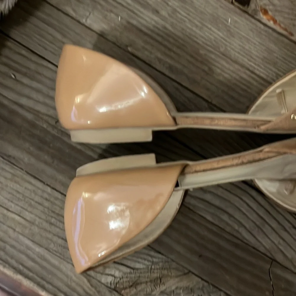 Jones New York Signature Seneca Faux Suede Patent Leather Studded Pointy Flats 7